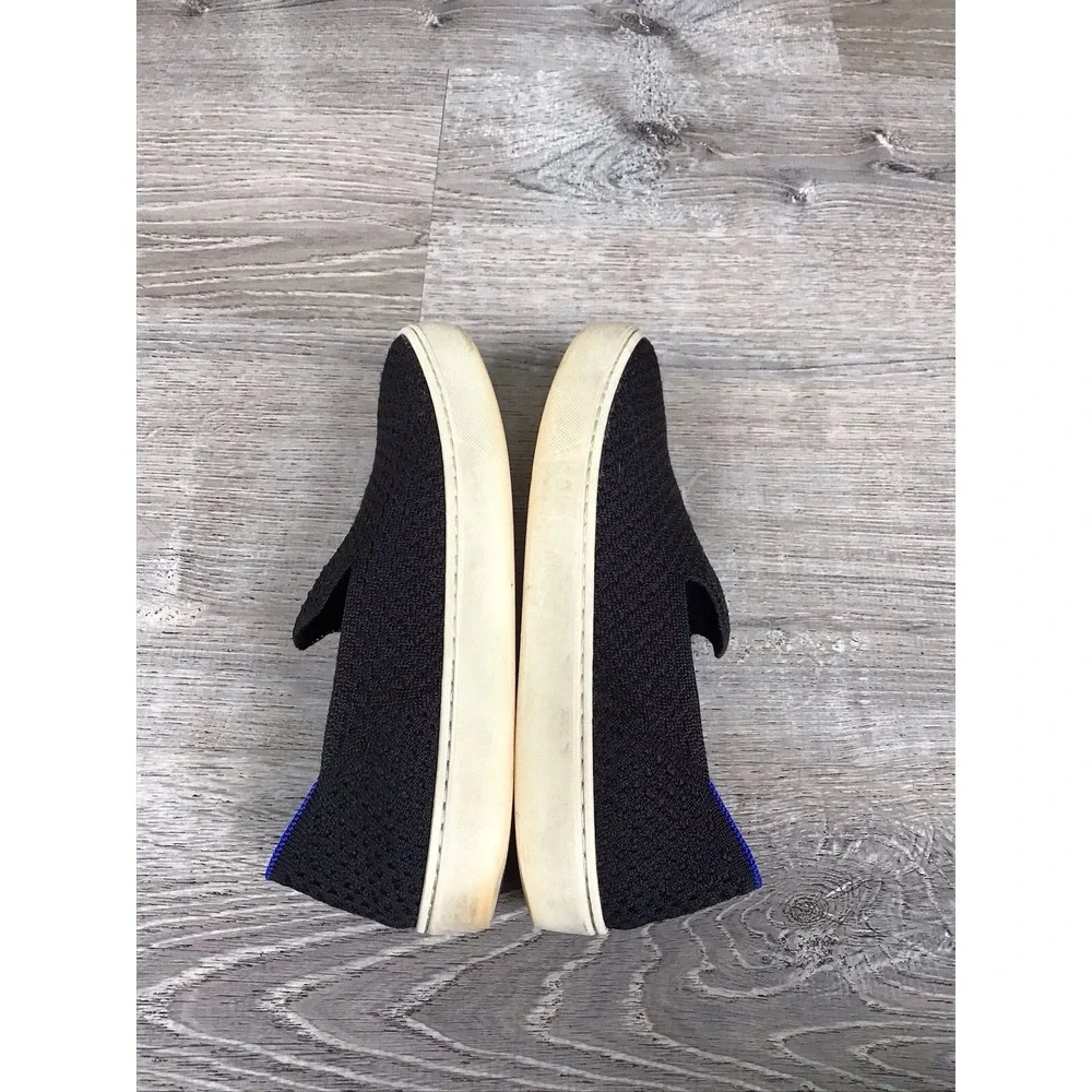 Rothy's Womens Size 7.5 Sneakers Black Knit Slip On Flat Casual Comfort Shoes